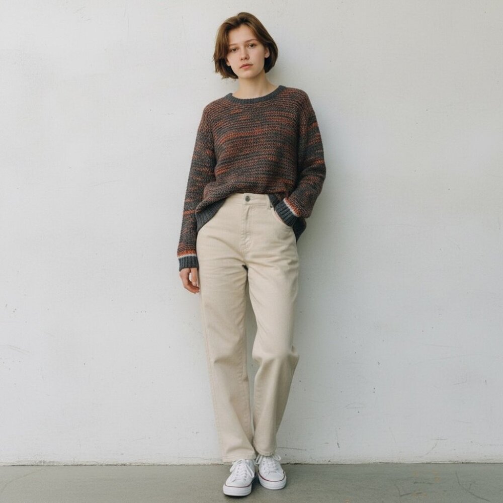 EMILIME Alpaca Wool‎ Blend Sweater Size Medium Made In Peru Grandpa Gorpcore